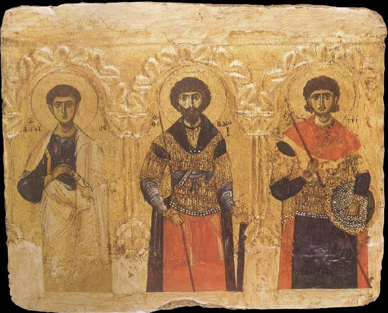 unknow artist The Apostle Phillip and the Saints Theodore and Demetrius Sweden oil painting art